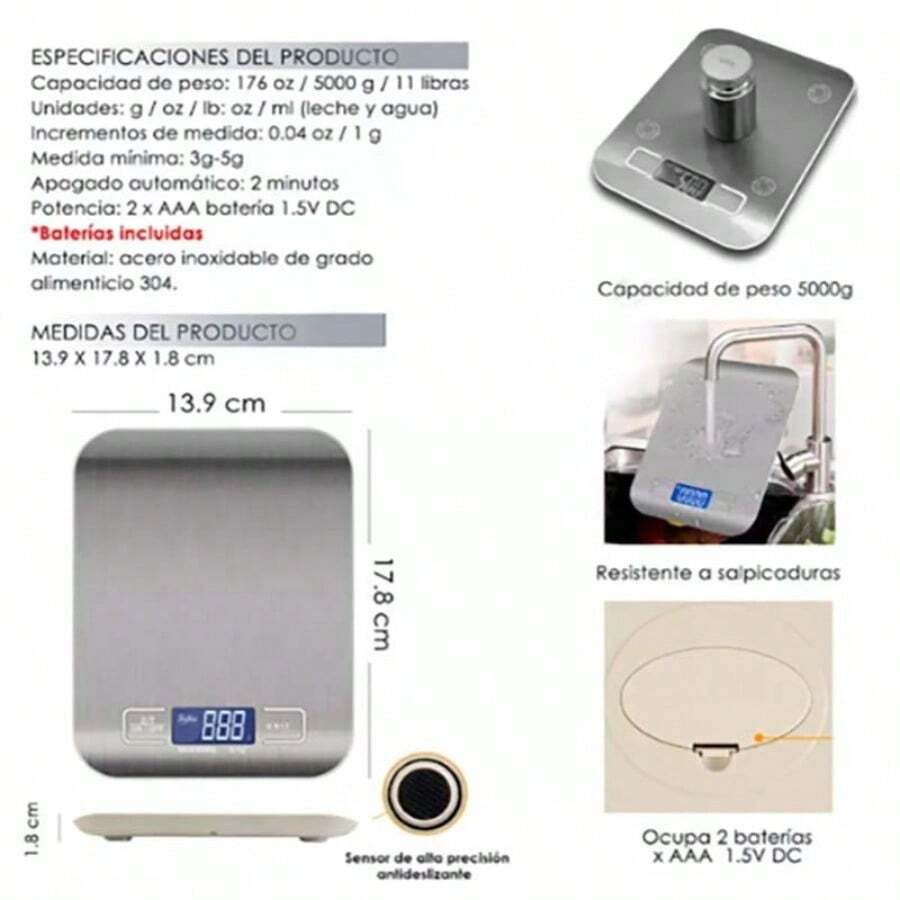 Balanza digital para cocina con soporte