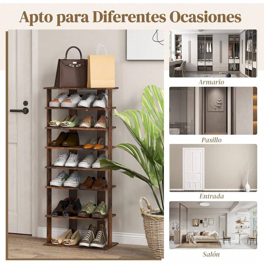 Zapatera de Madera de 8 Niveles