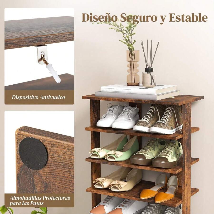 Zapatera de Madera de 8 Niveles