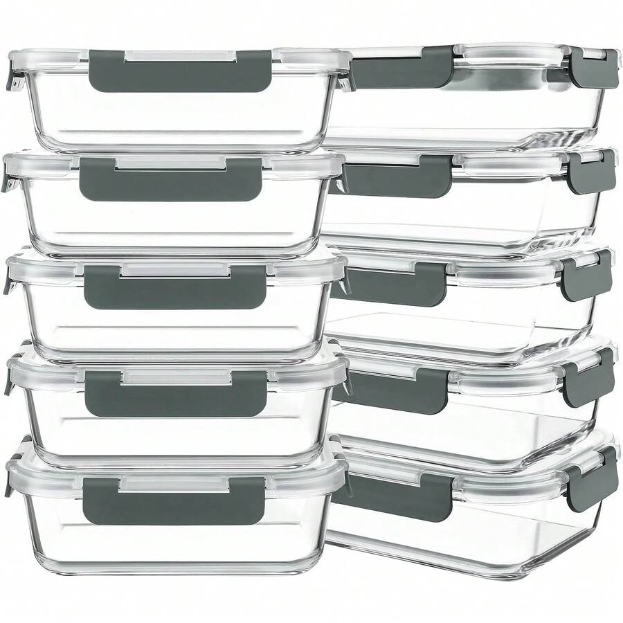 10 paquetes de recipientes de vidrio