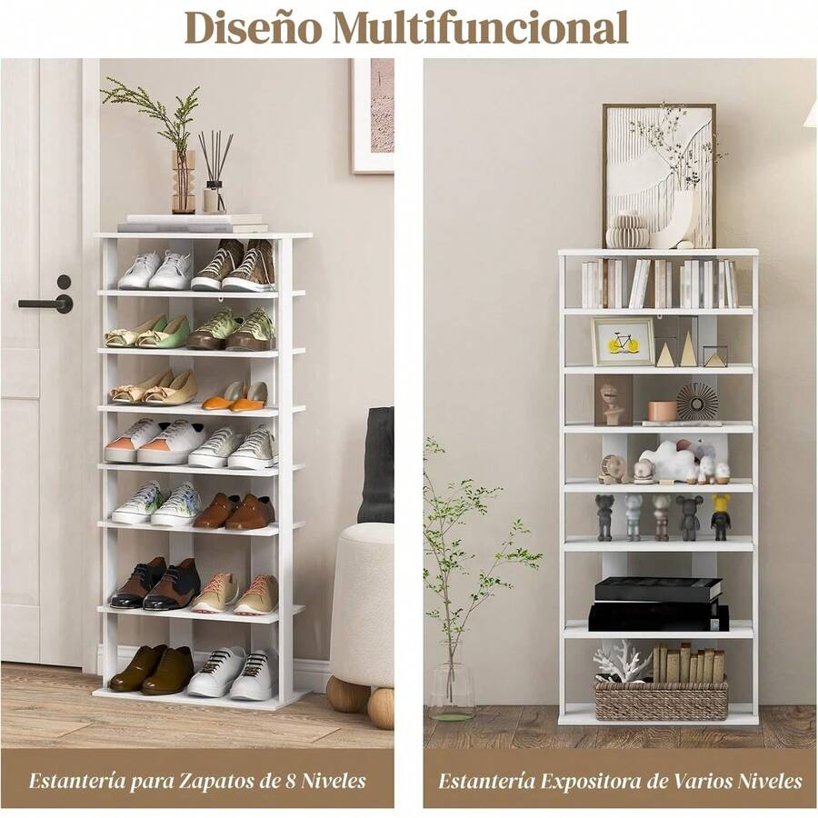 Zapatera de Madera de 8 Niveles