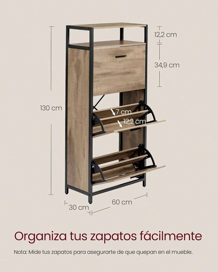 VASAGLE - Gabinete de Zapatos