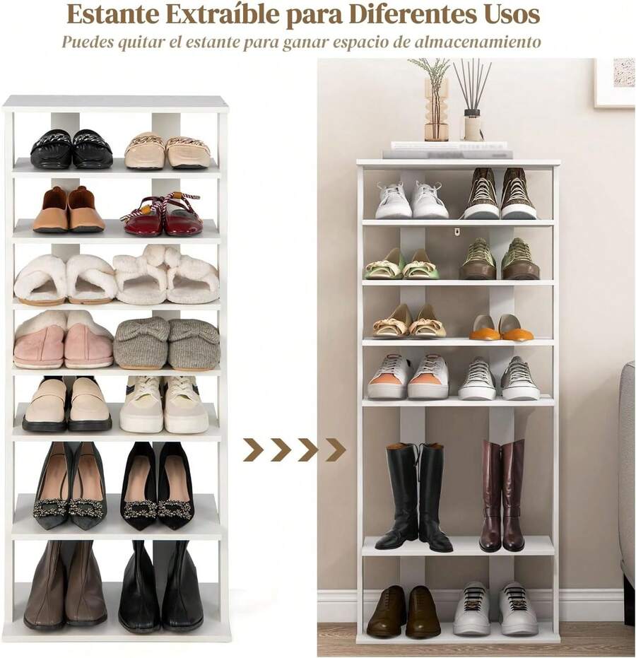Zapatera de Madera de 8 Niveles