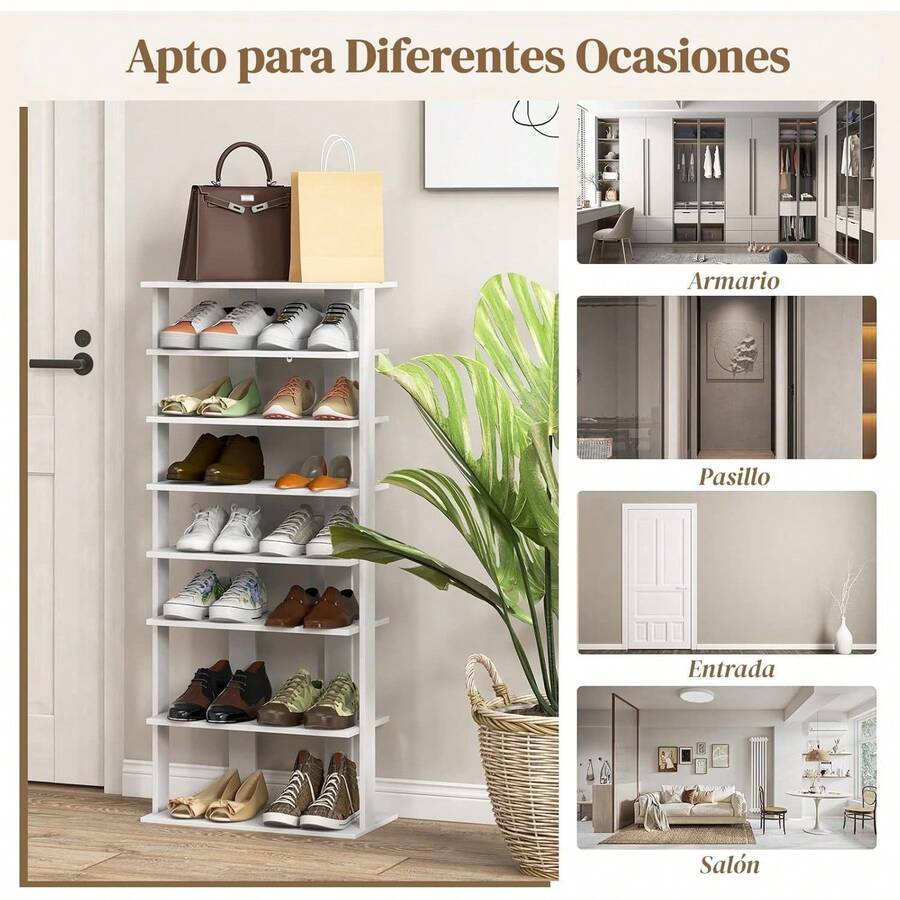 Zapatera de Madera de 8 Niveles