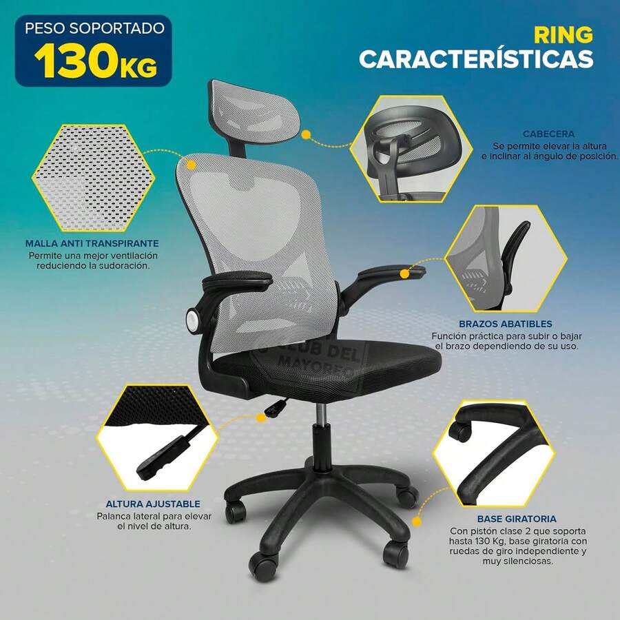 Silla De Escritorio Gris