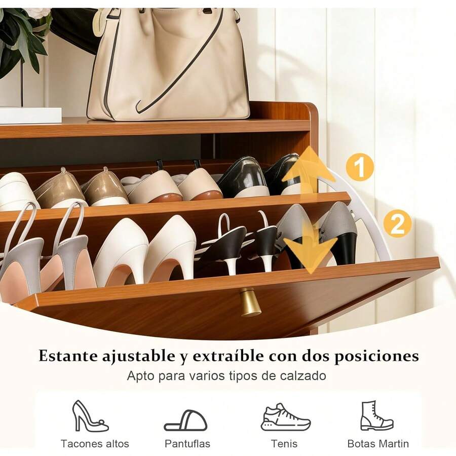 Zapatero de Madera con Perchero