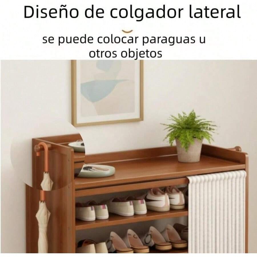 Zapatero de bambú con 5 estantes