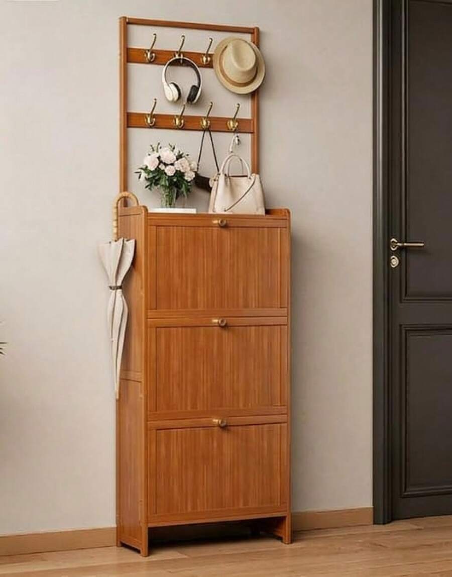 Zapatero de Madera con Perchero