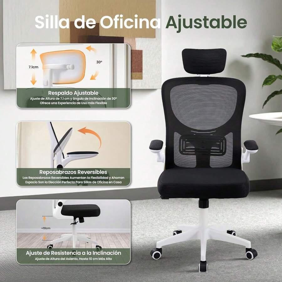 Silla Oficina con Altura Ajustable