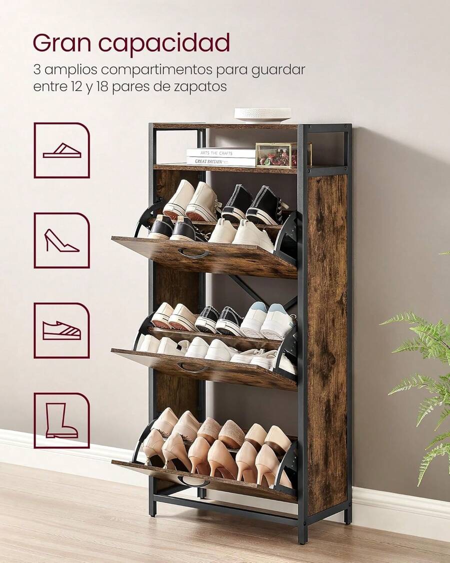 VASAGLE - Gabinete de Zapatos
