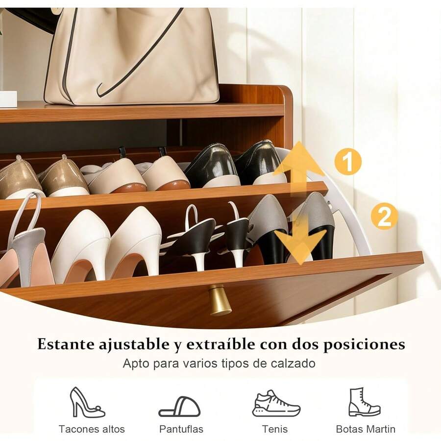 Zapatero de Madera con Perchero
