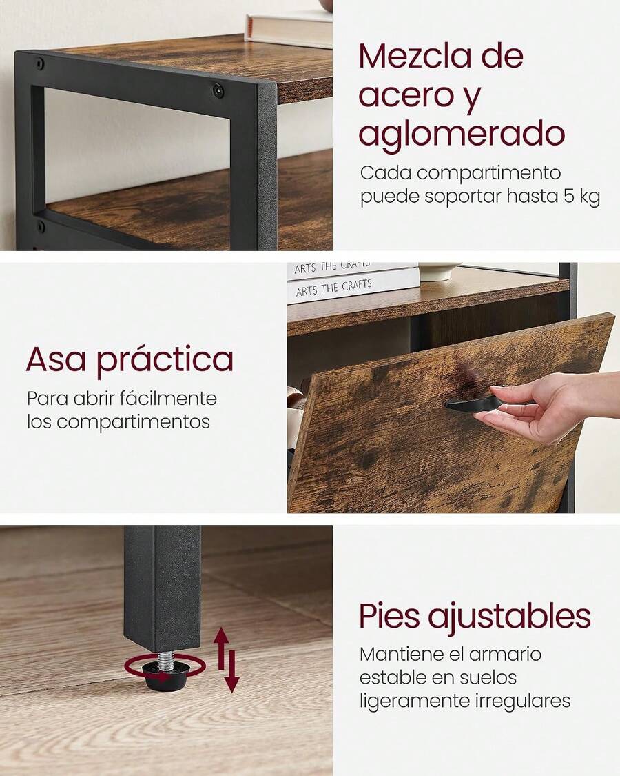 VASAGLE - Gabinete de Zapatos