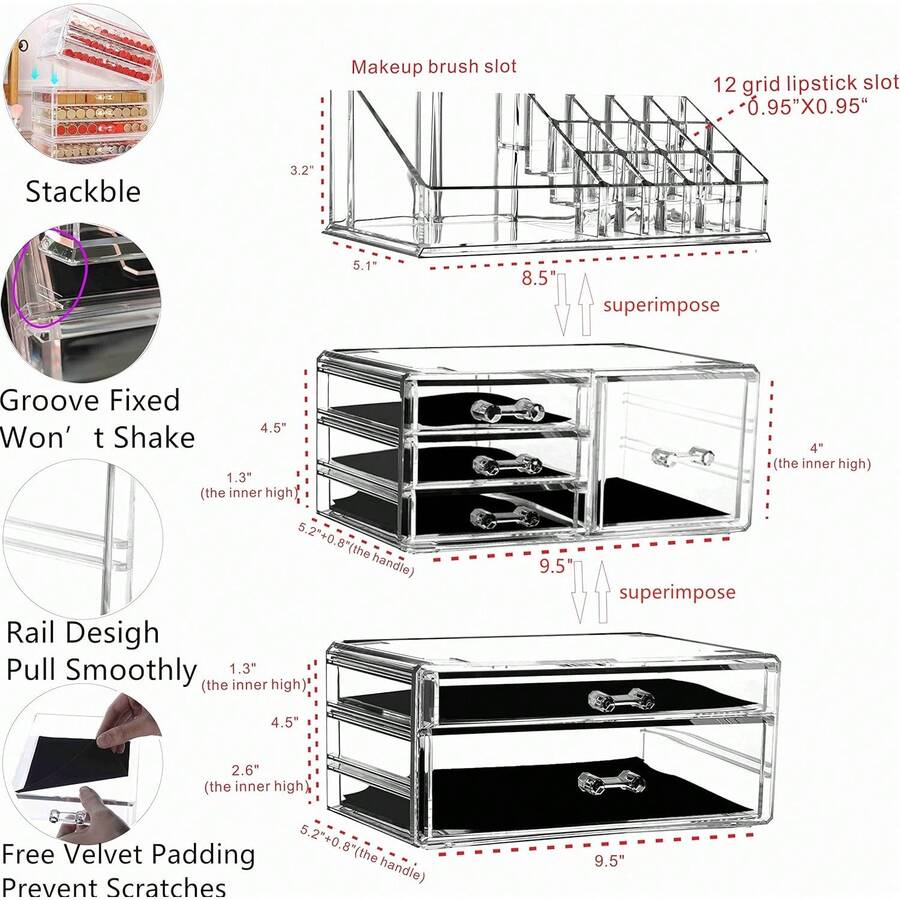 Caja organizadora de maquillaje