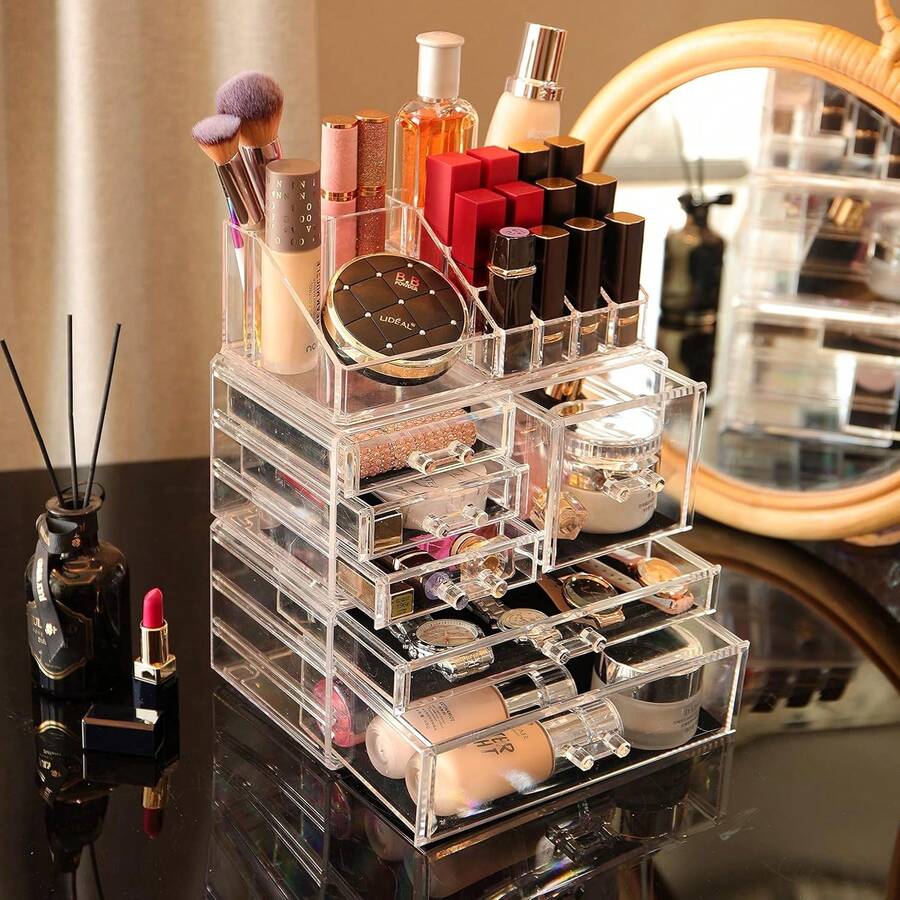 Caja organizadora de maquillaje