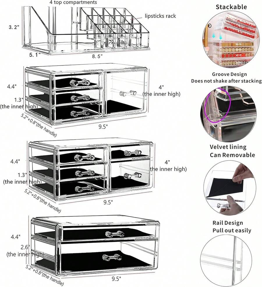 Caja organizadora de maquillaje