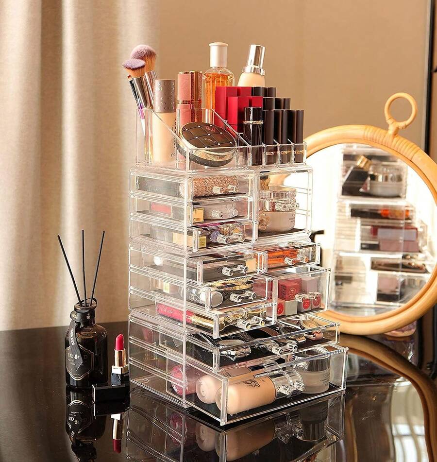 Caja organizadora de maquillaje