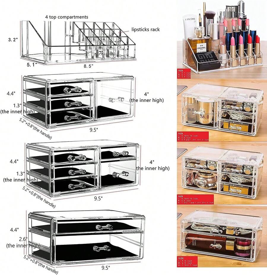 Caja organizadora de maquillaje