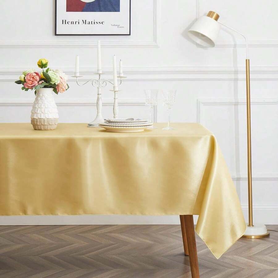 Mantel de satén rectangular de 145 x 320 cm