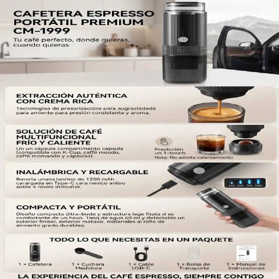 Máquina de café espresso portátil