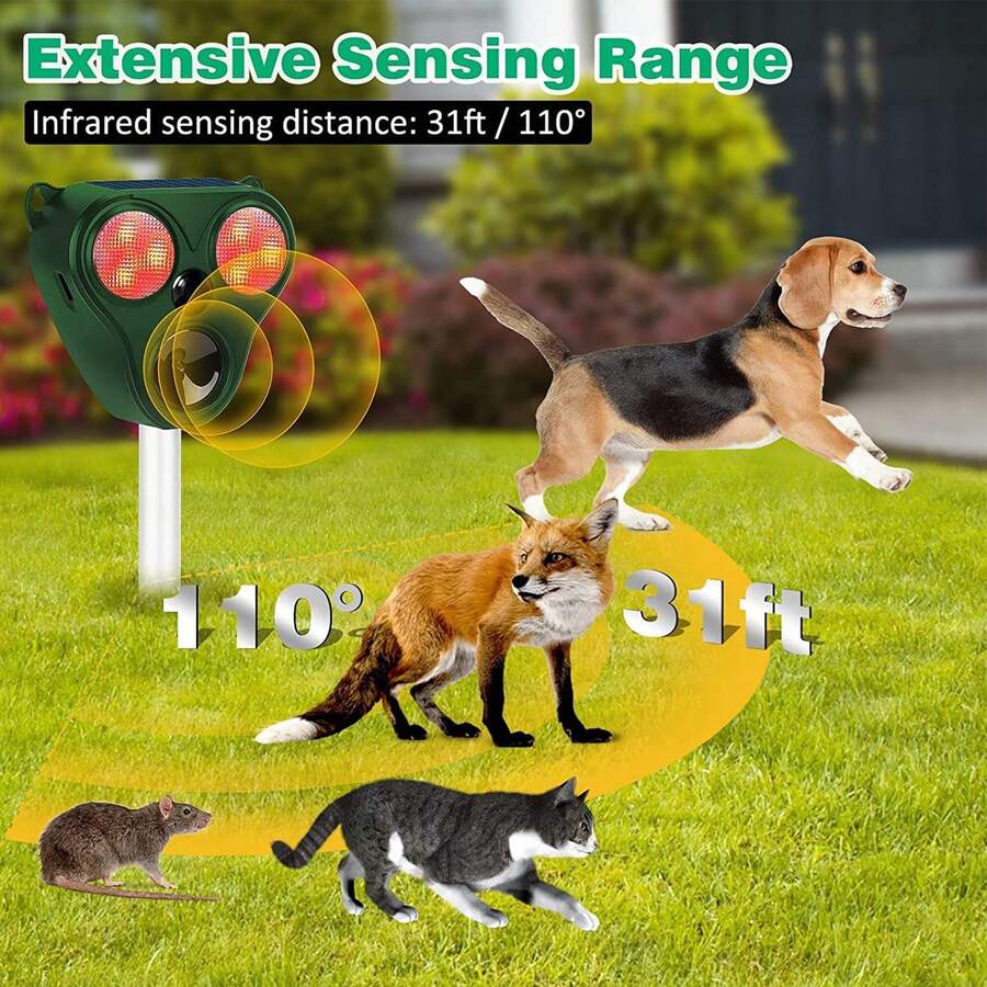 Repelente solar ultrasónico de animales