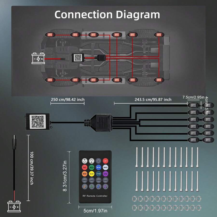 12 vainas RGB luces LED