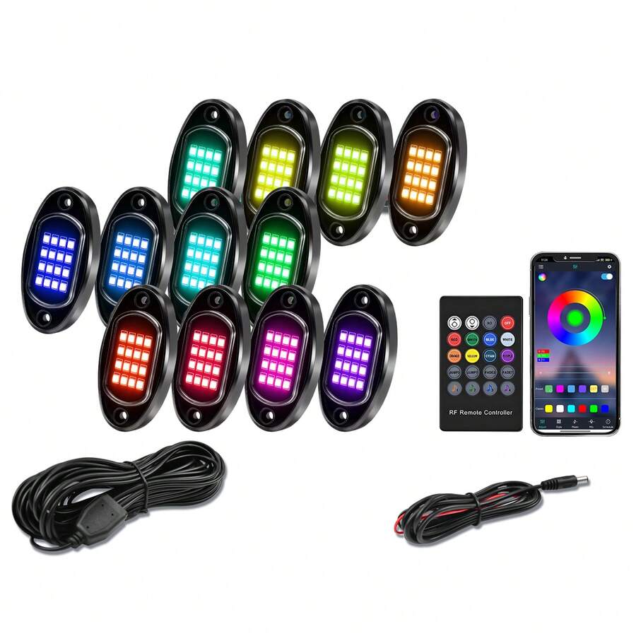 12 vainas RGB luces LED