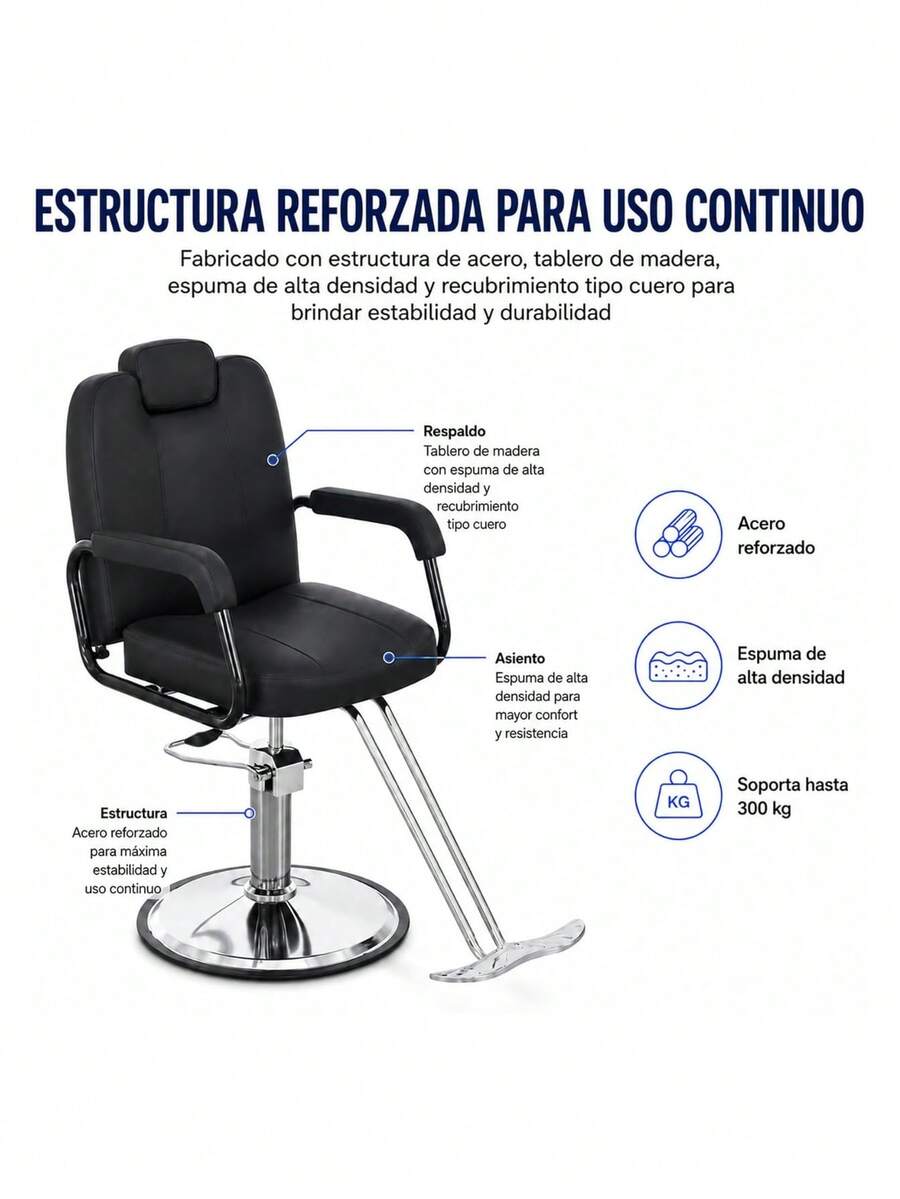 Sillón de Barbero Profesional Ajustable
