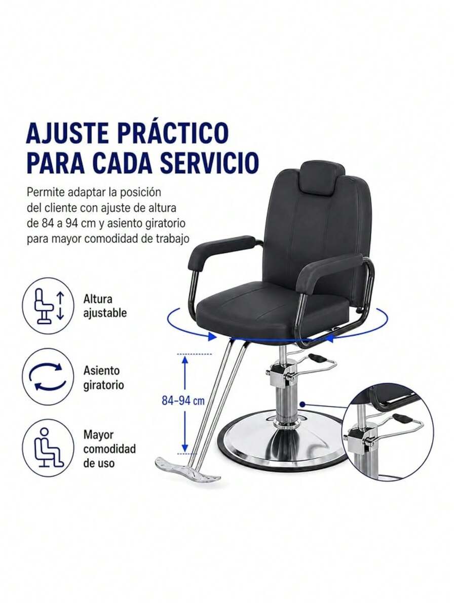 Sillón de Barbero Profesional Ajustable