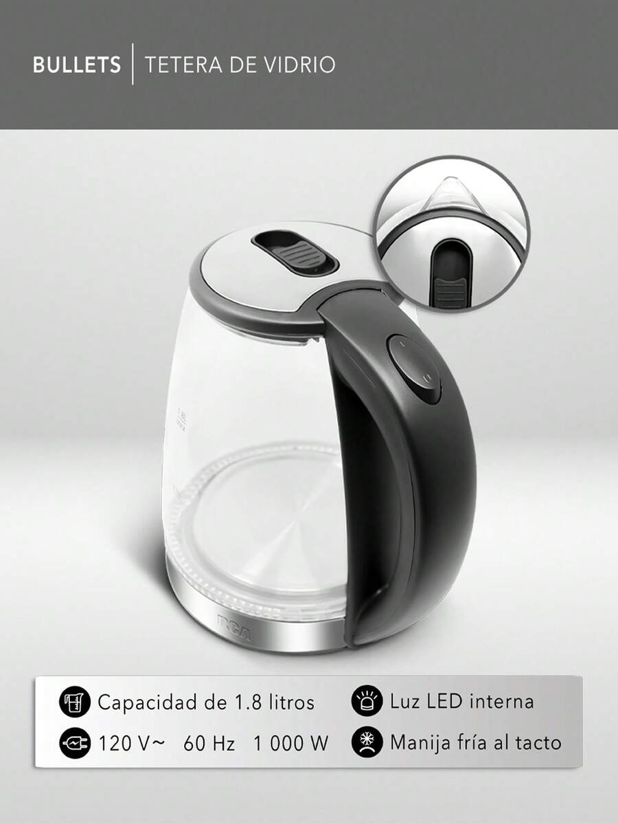 RCA Tetera Eléctrica de Vidrio