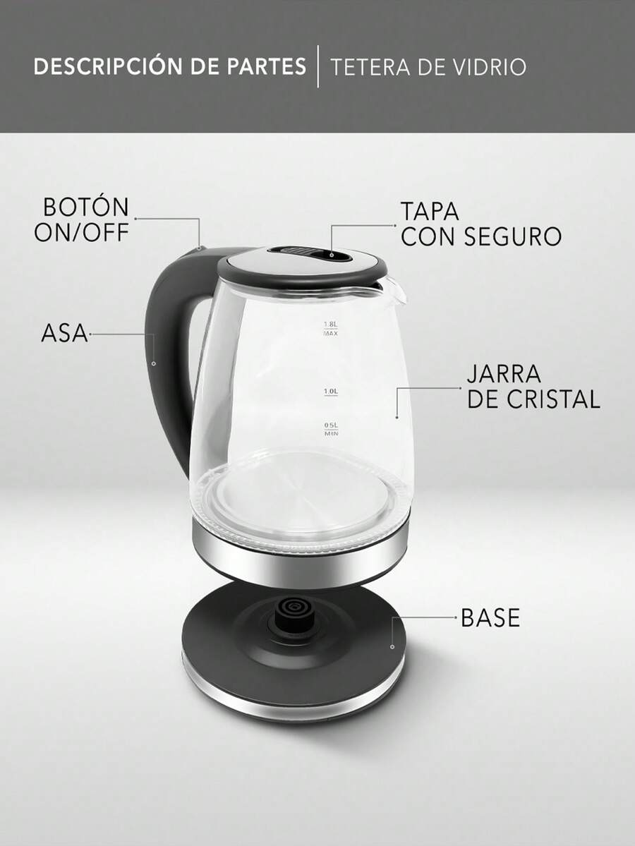 RCA Tetera Eléctrica de Vidrio