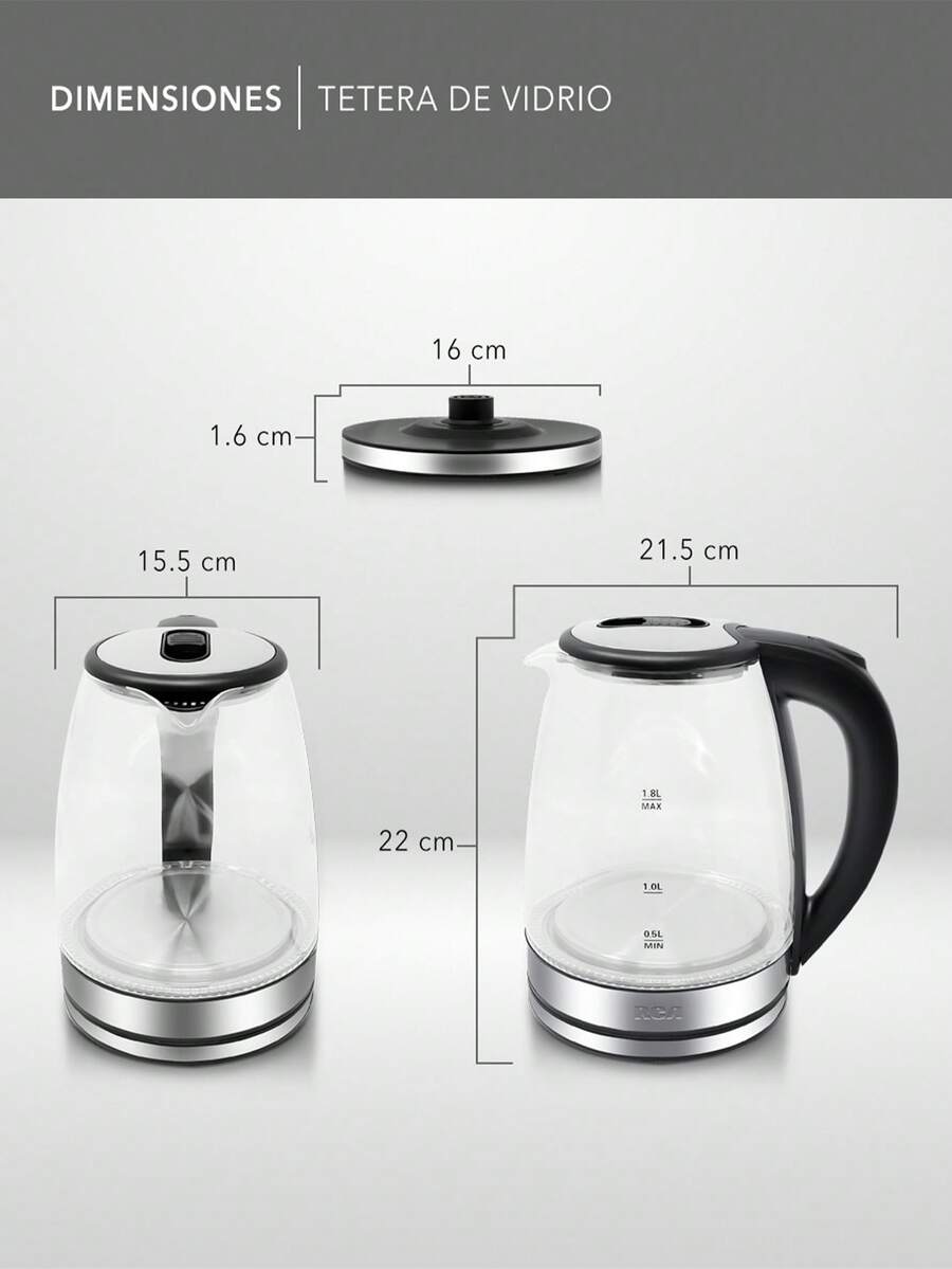 RCA Tetera Eléctrica de Vidrio