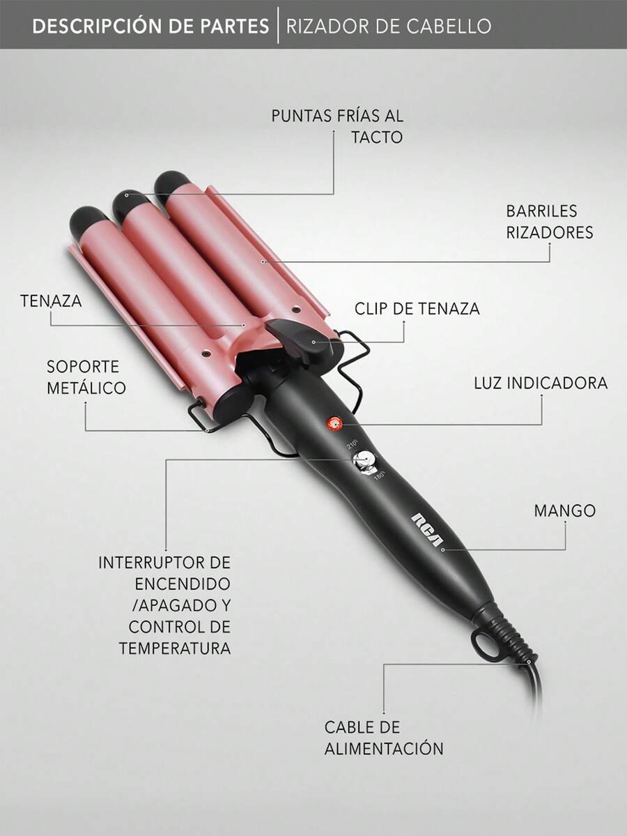 RCA Rizador de Cabello Tipo Wafflera