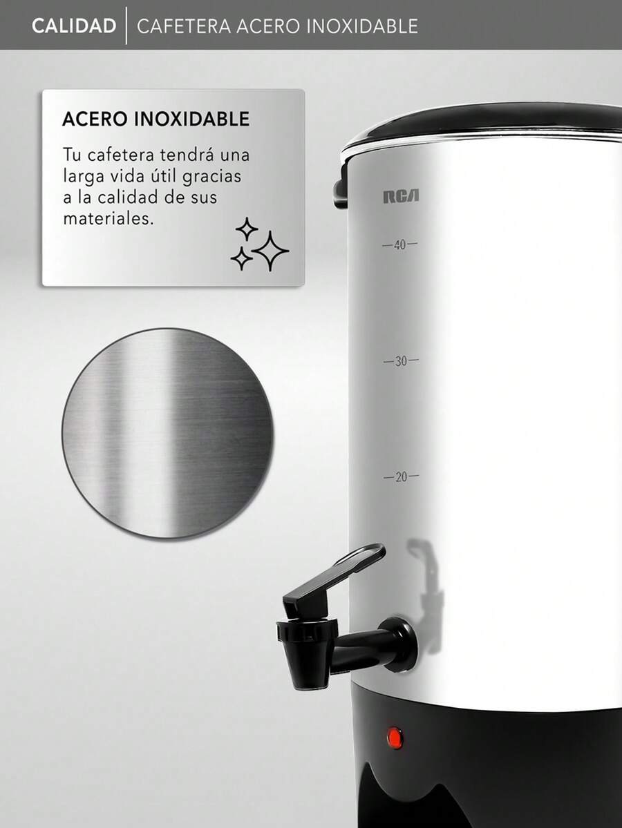RCA Cafetera de Acero Inoxidable