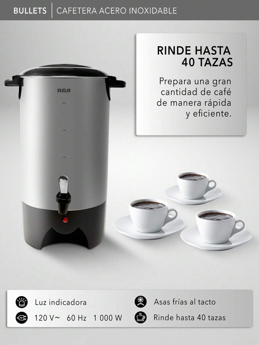 RCA Cafetera de Acero Inoxidable