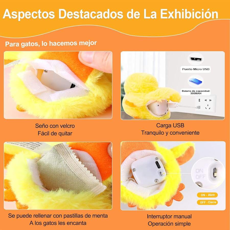 Monlida Juguete Gato Eléctrico Pato