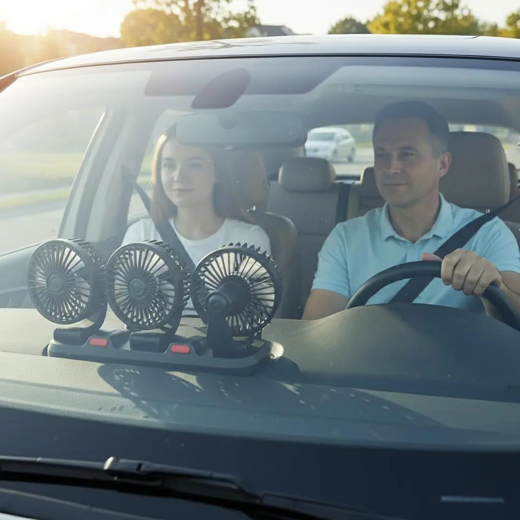 Ventilador de coche de tres aspas