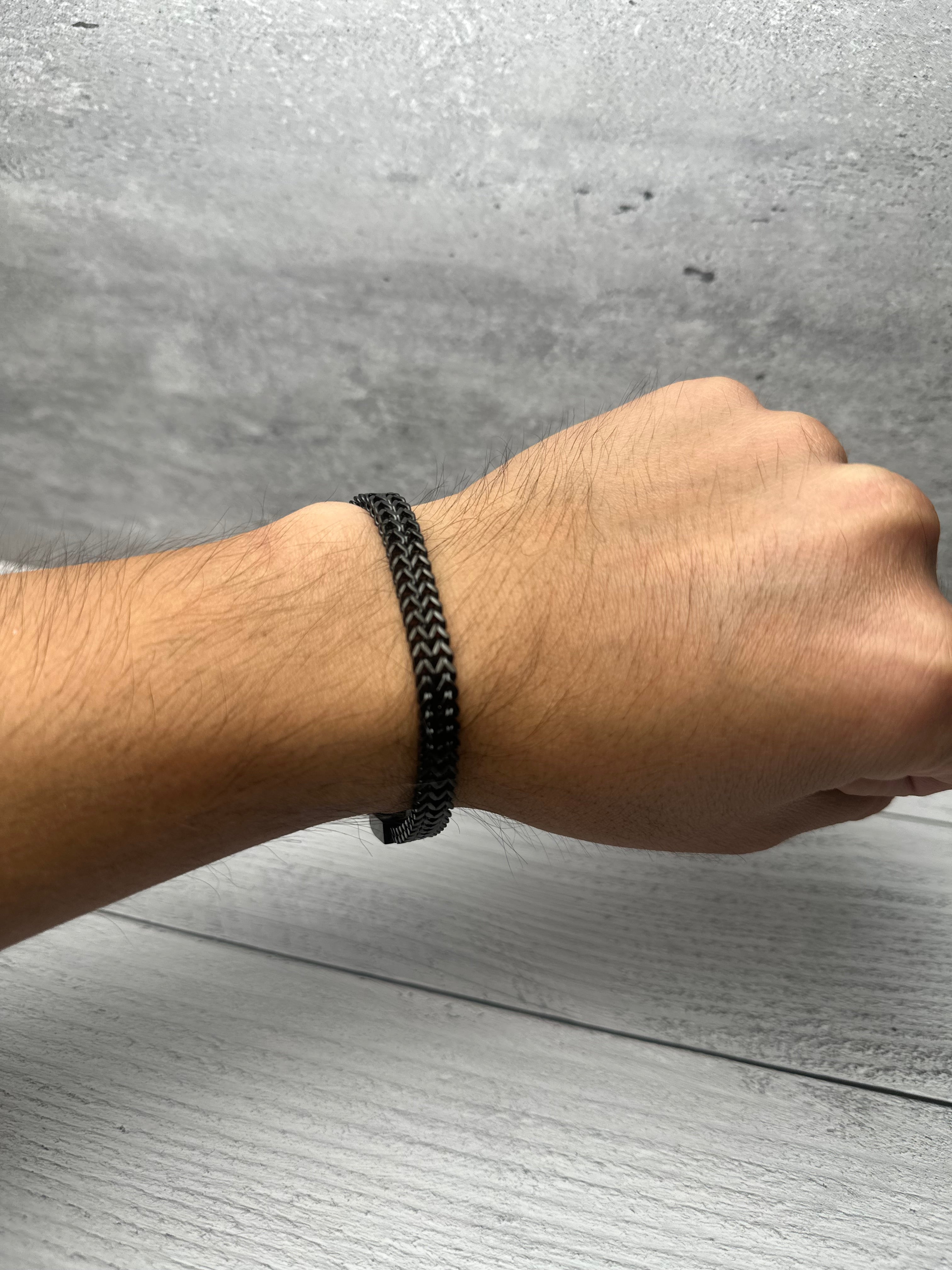 Pulsera 7 mm Acero Inoxidable Negra