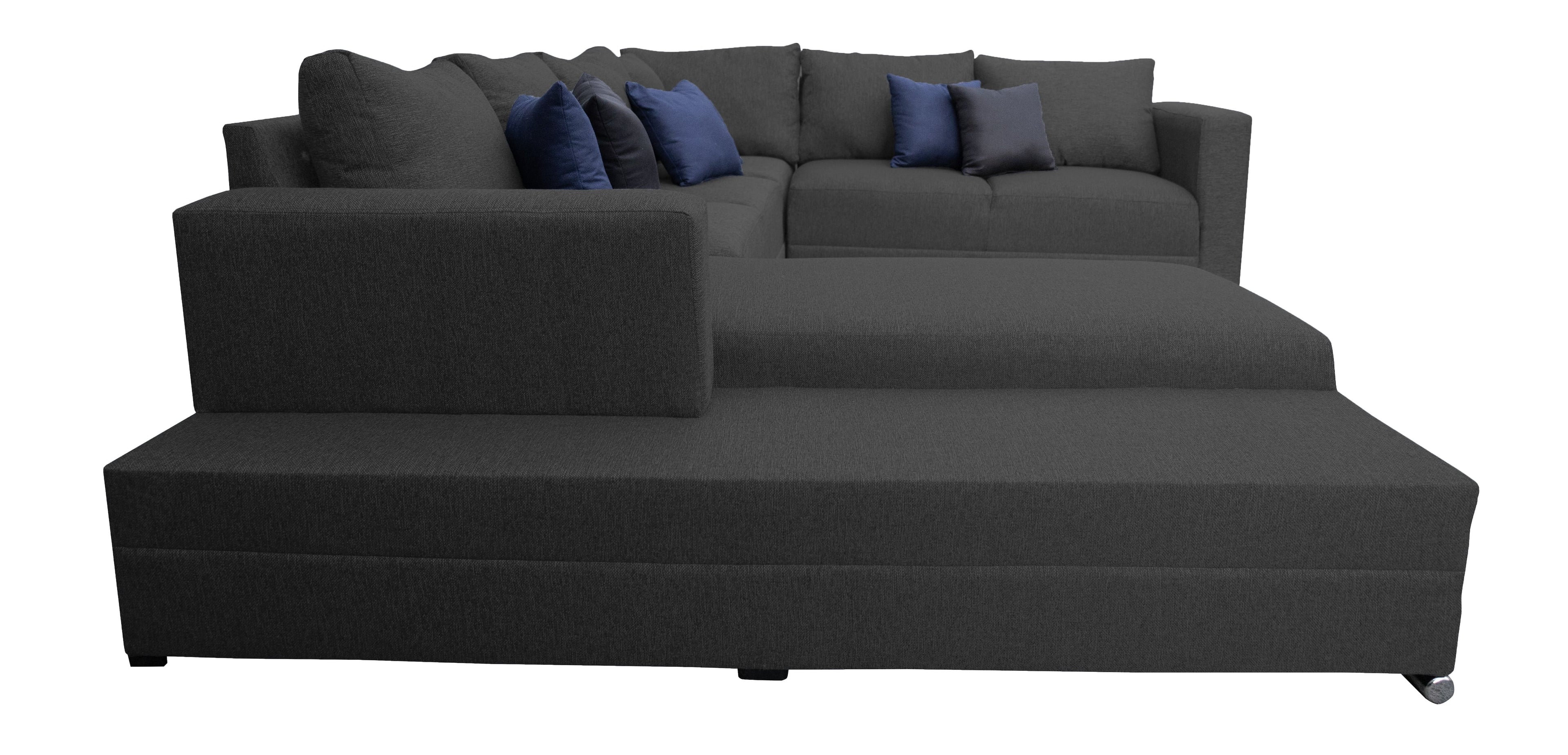 Sala esquinera en U El Bazar Store modelo Corbel gris oxford 4 salas en 1