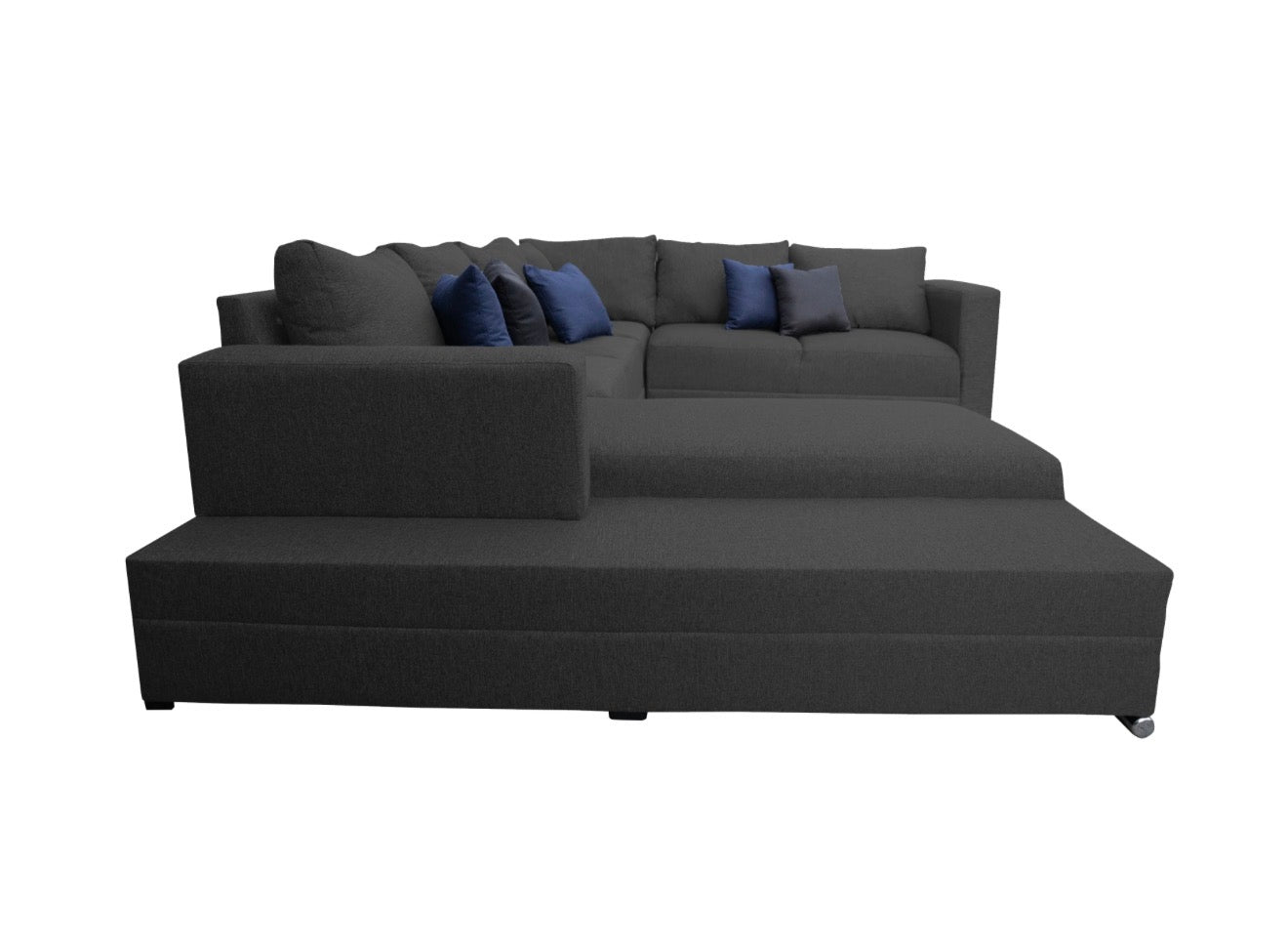 Sala Corbel - Esquinera en "U" Gris Oxford, 200x315x255 cm, 4 salas en 1