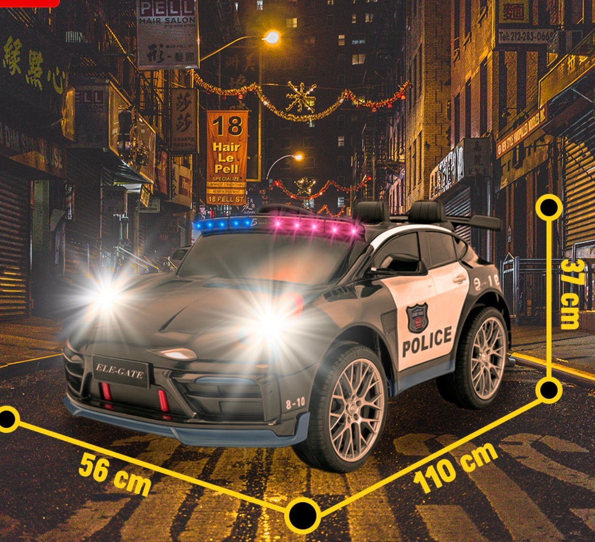 Patrulla Montable Eléctrica con Luces y Sonido con Control Remoto