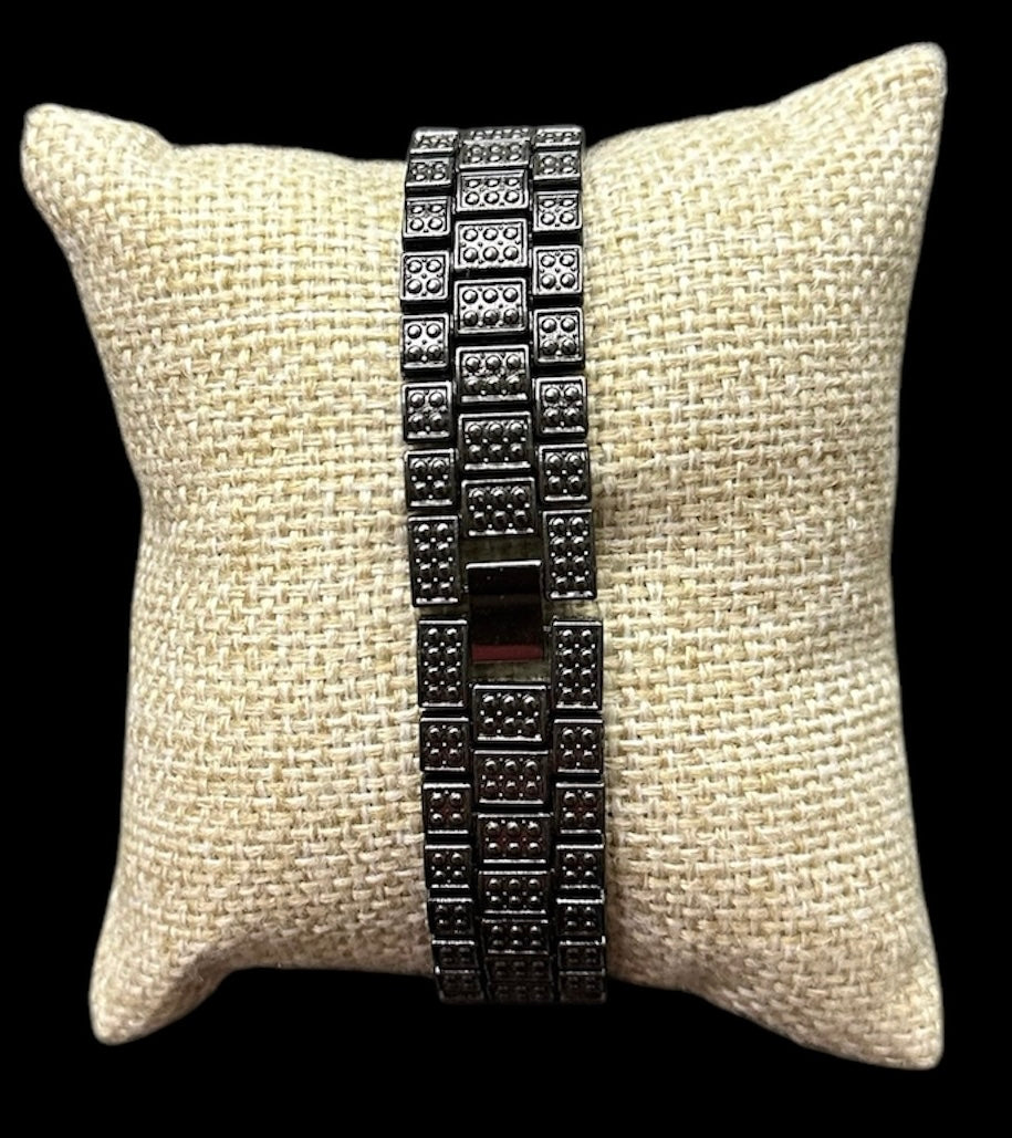 Reloj Negro Zirconias Cara Redondo