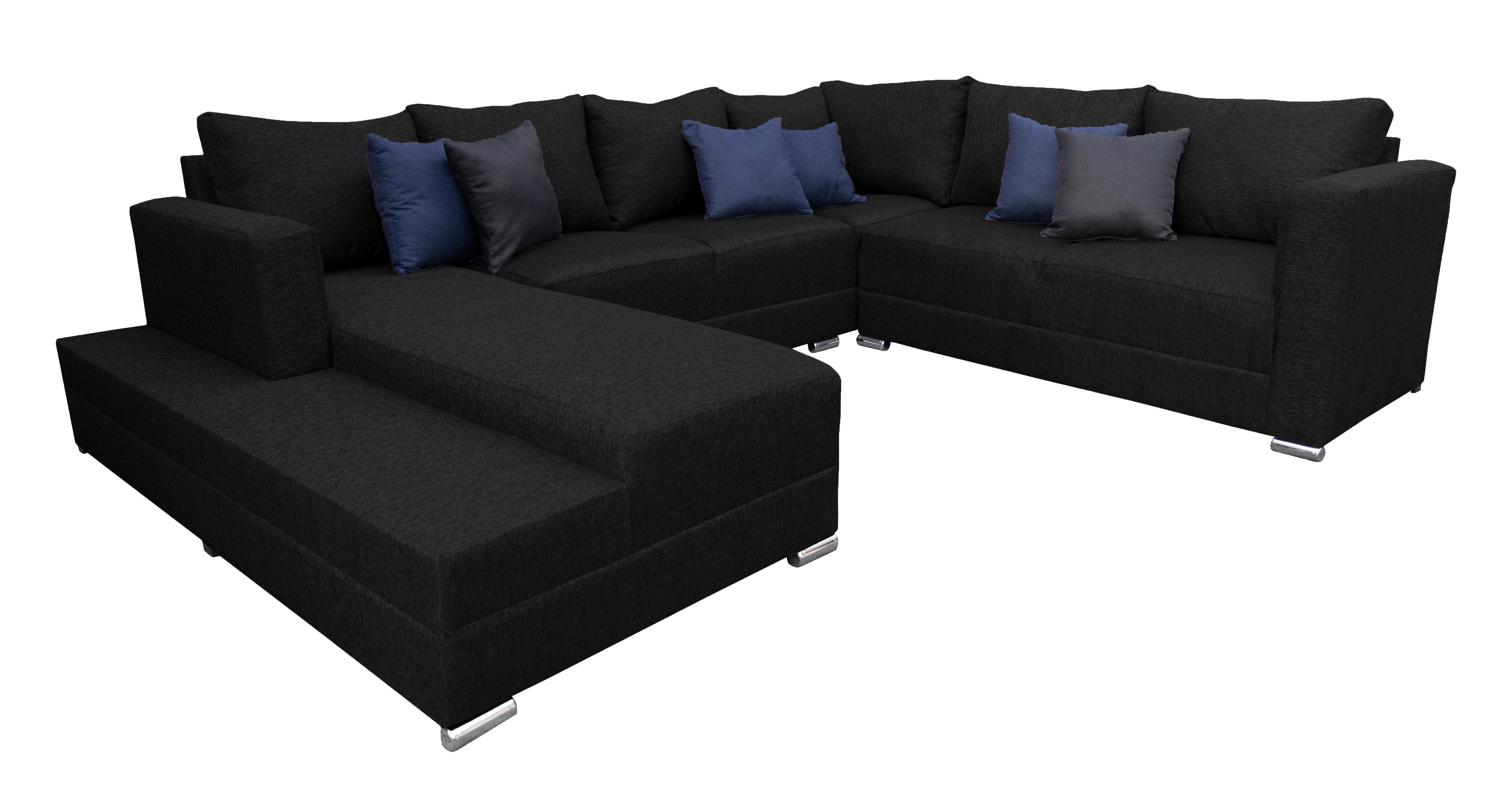 Sala esquinera en U El Bazar Store modelo Corbel gris oxford 4 salas en 1