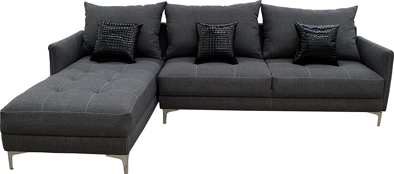 Sala esquinera Caslon, 260x180 cm, Gris Oxford El Bazar Store Moderna abotonada en esquina