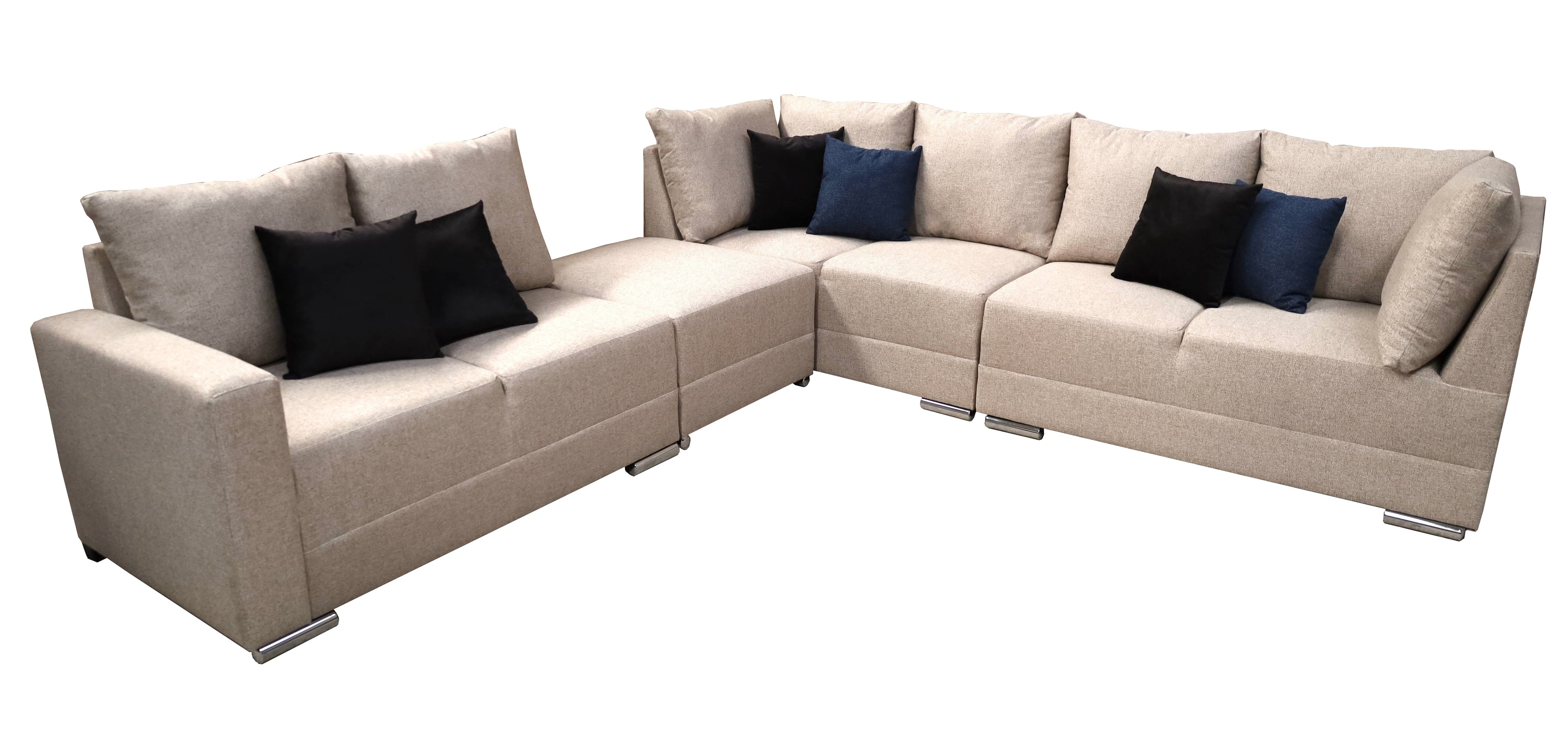 Sala Esquinera Modular El Bazar Store Artemis Beige 230x300 cm, Derecha ó Izquierda, Tela Lino nacional