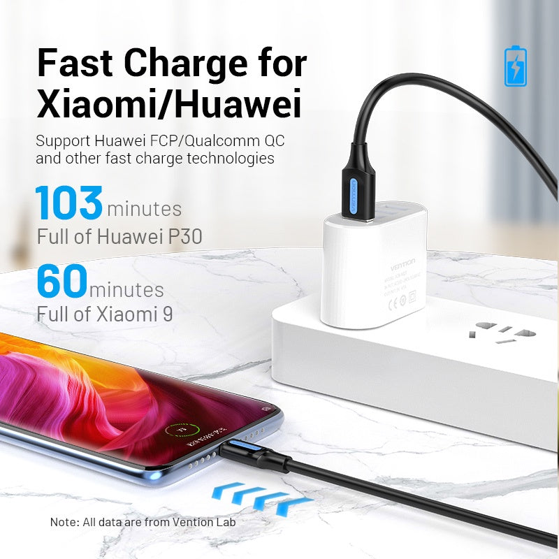Vention Cable USB Tipo C De Carga Rápida De 60W 3A Para Huawei Honor