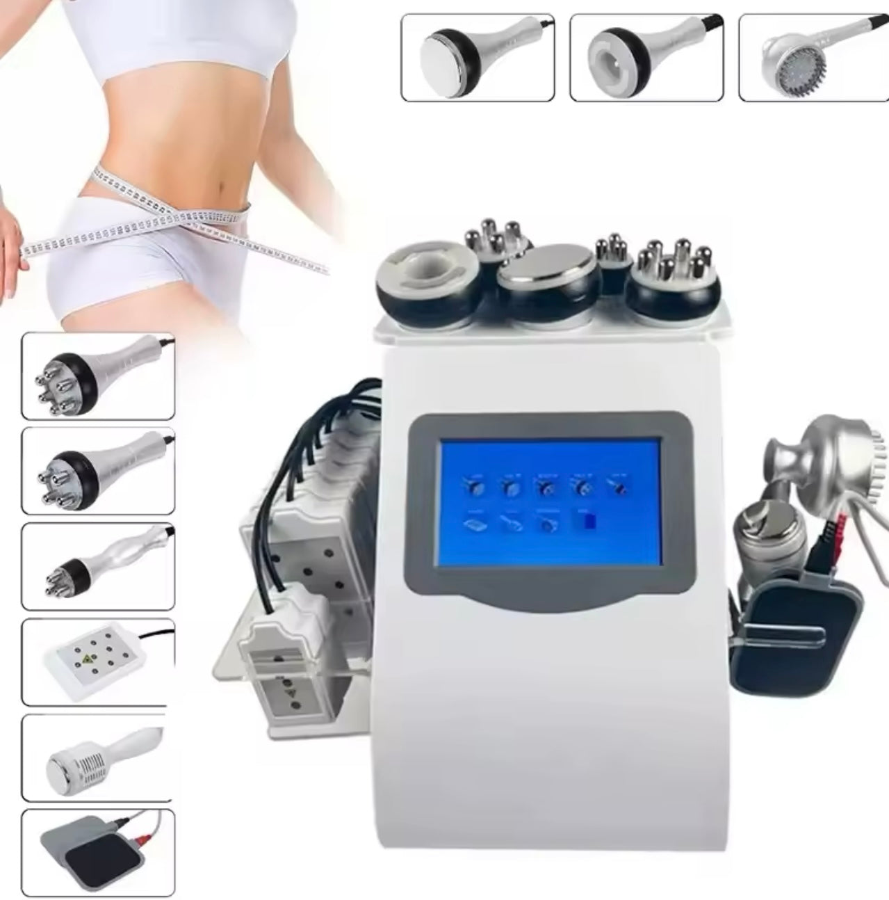 Máquina 9 en 1 de Cavitación 40K con Radiofrecuencia y Lipo Láser