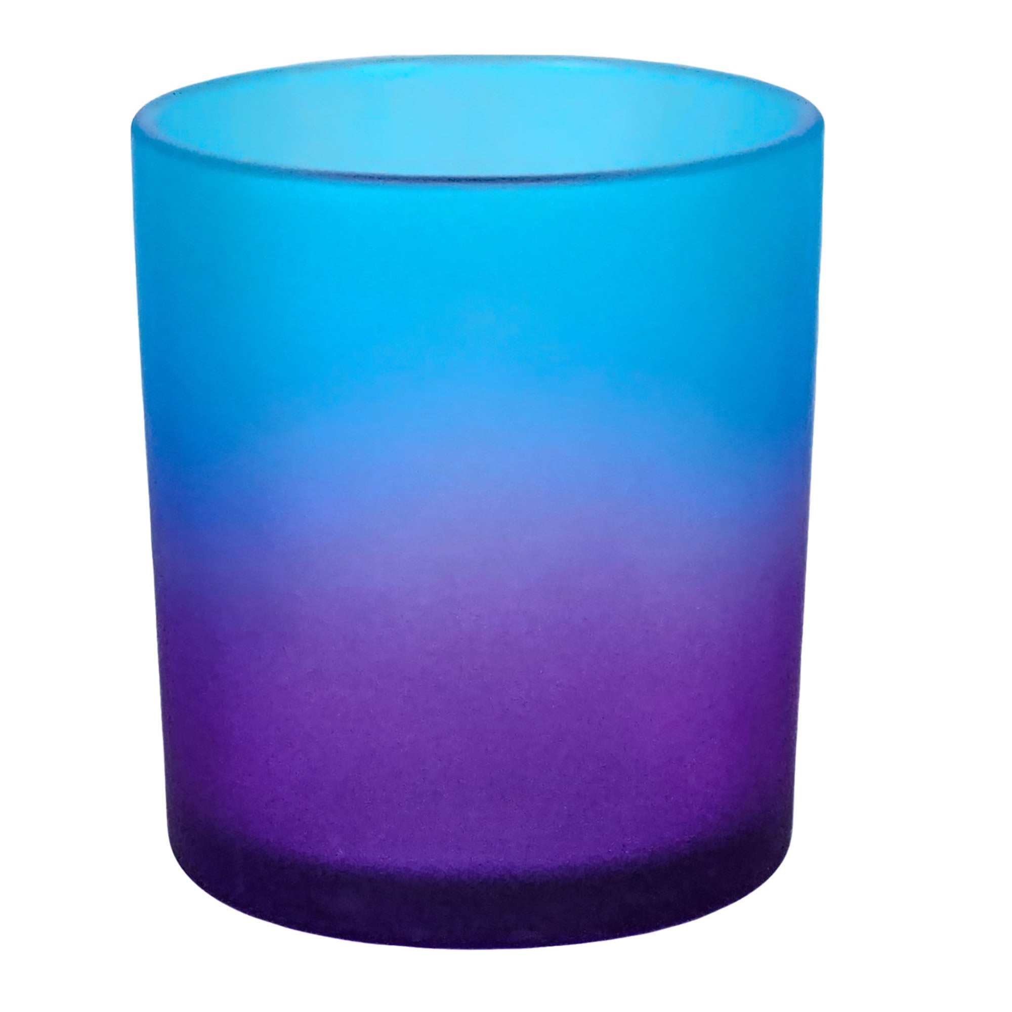 210ml - Mónaco Vaso de vidrio para velas - Frasco con 2 colores: Azul y Morado Satinado