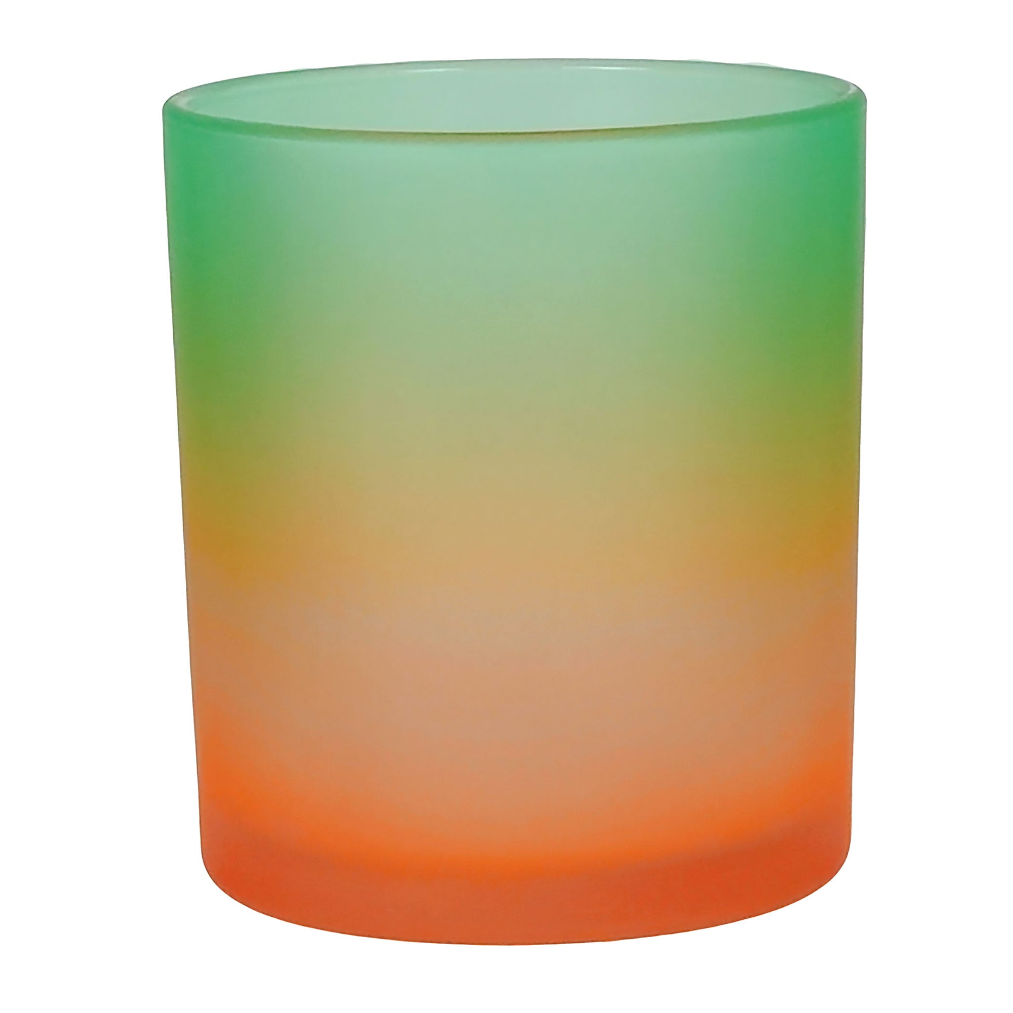 EOL - 210ml - Mónaco Vaso de vidrio para velas - Frasco con 2 colores: Verde Menta y Naranja Durazno Satinado