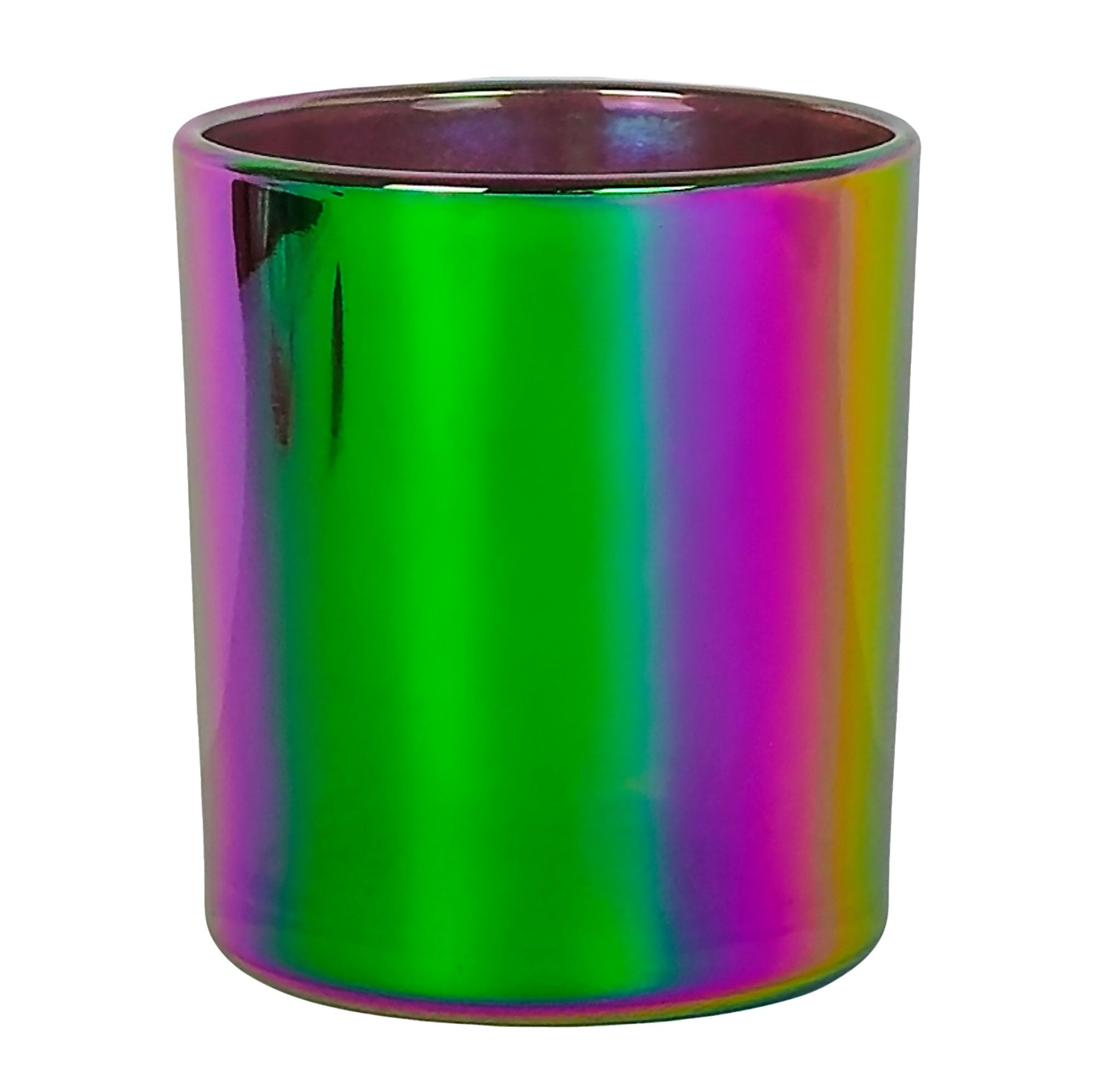 EOL - 210ml - Mónaco Vaso de vidrio para velas - Frasco Camelio Arcoíris Metálico