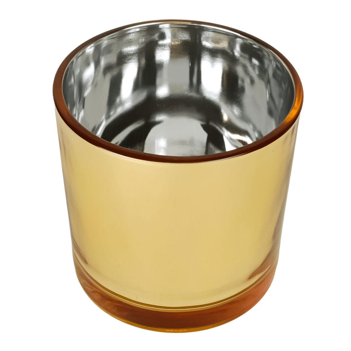 210ml - Mónaco Vaso de Vidrio para Velas - Frasco Dorado Metálico